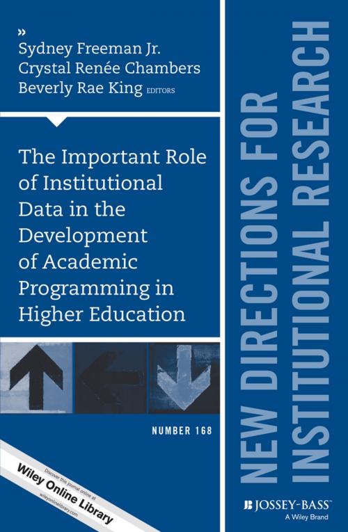 Cover of the book The Important Role of Institutional Data in the Development of Academic Programming in Higher Education by , Wiley