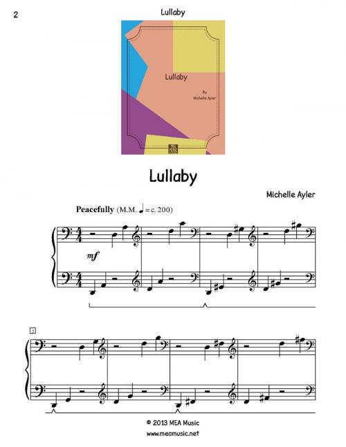 Cover of the book Lullaby by Michelle Ayler, MEA Music