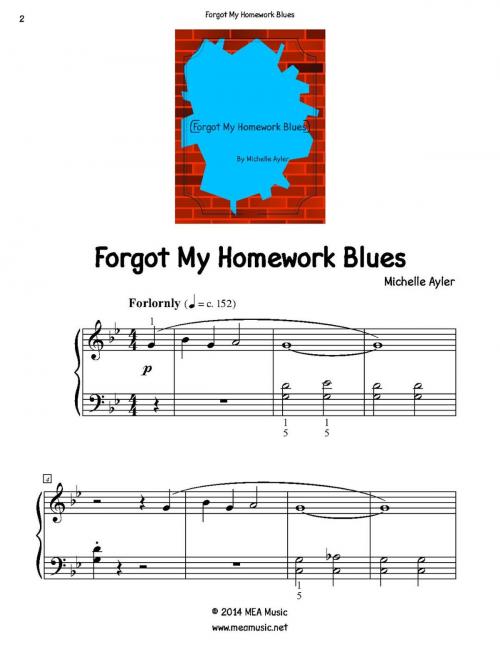Cover of the book Forgot My Homework Blues by Michelle Ayler, MEA Music