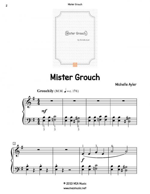 Cover of the book Mister Grouch by Michelle Ayler, MEA Music