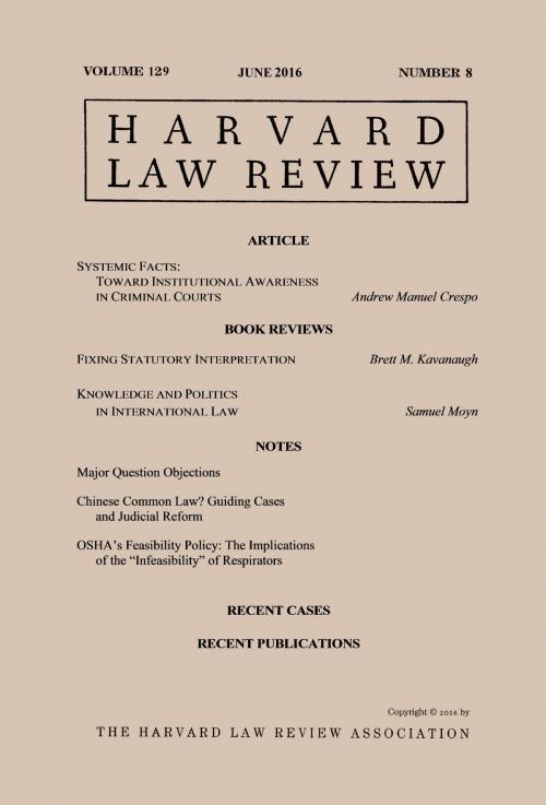 Cover of the book Harvard Law Review: Volume 129, Number 8 - June 2016 by Harvard Law Review, Quid Pro, LLC
