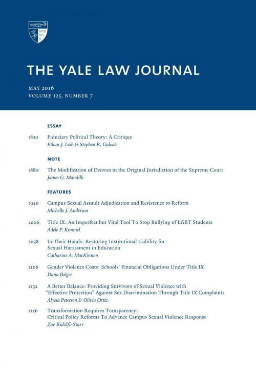 Cover of the book Yale Law Journal: Volume 125, Number 7 - May 2016 by Yale Law Journal, Quid Pro, LLC