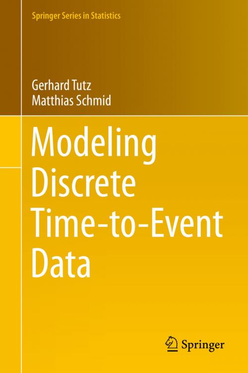 Cover of the book Modeling Discrete Time-to-Event Data by Gerhard Tutz, Matthias Schmid, Springer International Publishing