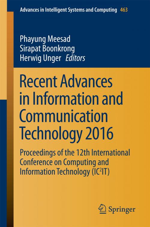 Cover of the book Recent Advances in Information and Communication Technology 2016 by , Springer International Publishing