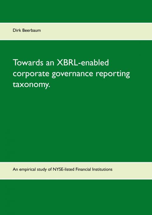 Cover of the book Towards an XBRL-enabled corporate governance reporting taxonomy. by Dirk Beerbaum, Books on Demand