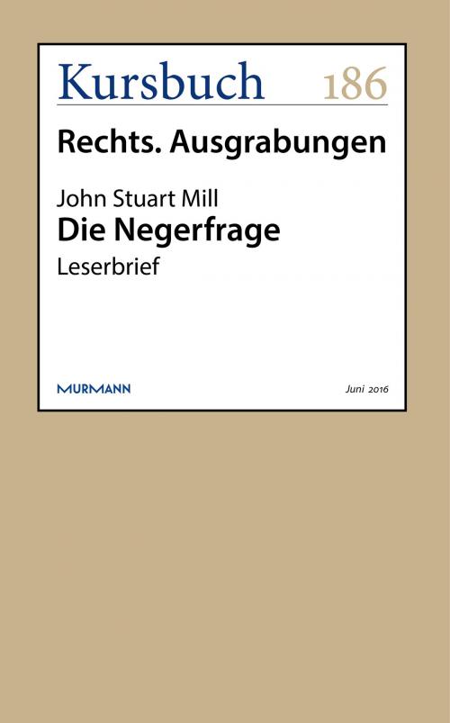 Cover of the book Die Negerfrage by John Stuart Mill, Kursbuch