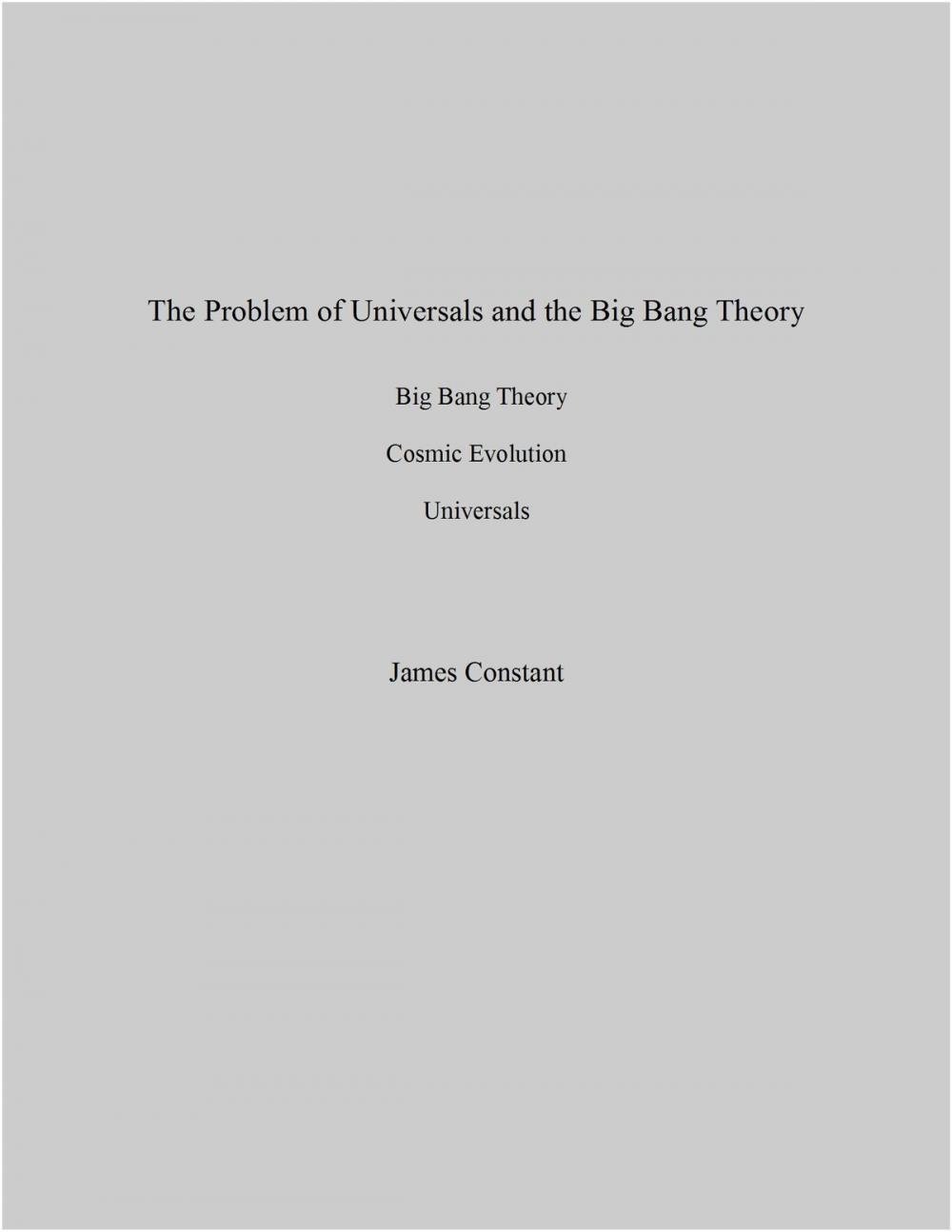 Big bigCover of The Problem of Universals and the Big Bang Theory
