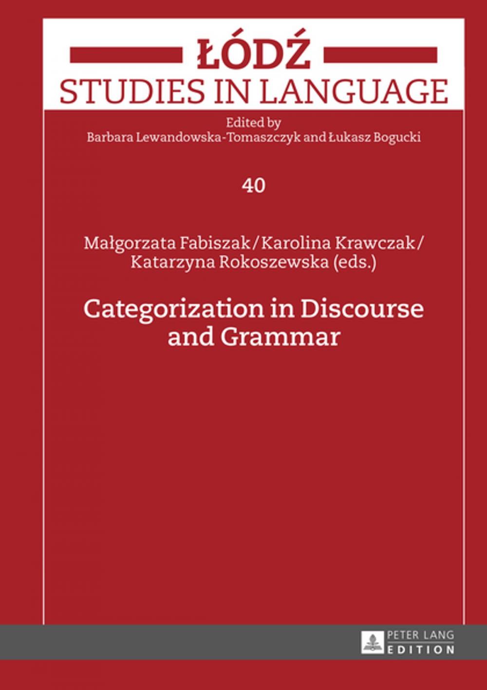 Big bigCover of Categorization in Discourse and Grammar