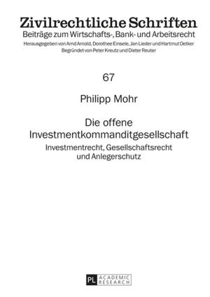 Cover of the book Die offene Investmentkommanditgesellschaft by Ladislav Tkácik