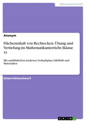 Cover of the book Flächeninhalt von Rechtecken. Übung und Vertiefung im Mathematikunterricht (Klasse 4) by Anonym