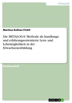 Cover of the book Die METALOG® Methode als handlungs- und erfahrungsorientierte Lern- und Lehrmöglichkeit in der Erwachsenenbildung by Nikias Klohr