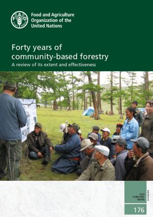 Book cover of Forty Years of Community-based Forestry: A Review of Its Extent and Effectiveness