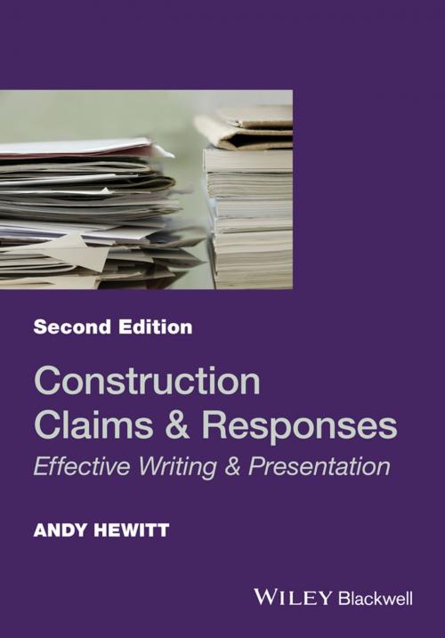 Cover of the book Construction Claims and Responses by Andy Hewitt, Wiley