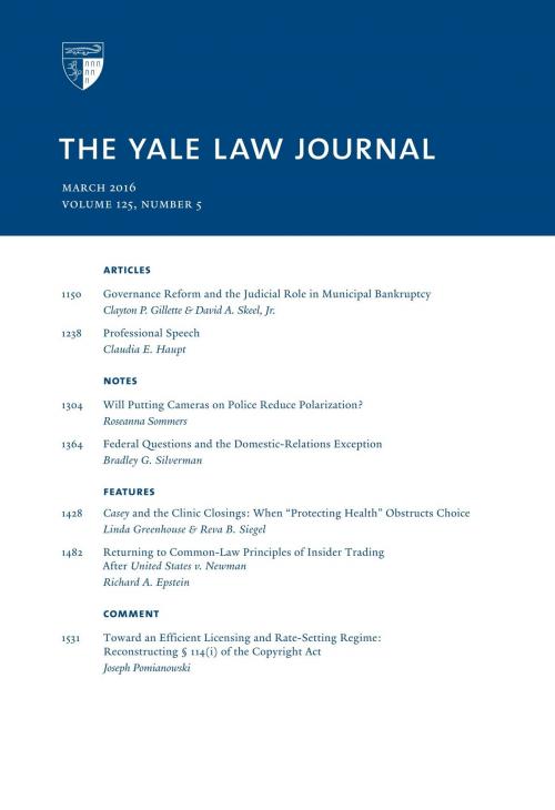 Cover of the book Yale Law Journal: Volume 125, Number 5 - March 2016 by Yale Law Journal, Quid Pro, LLC