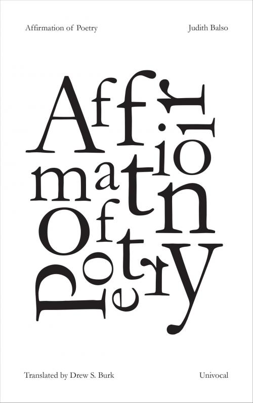 Cover of the book Affirmation of Poetry by Judith Balso, University of Minnesota Press