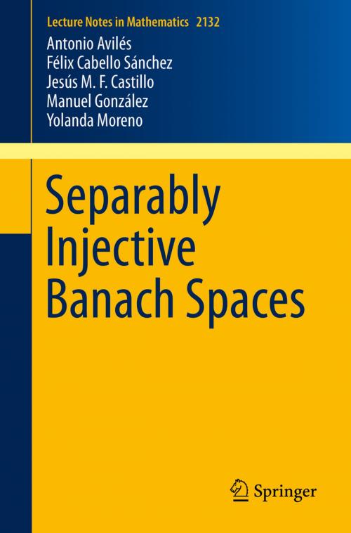 Cover of the book Separably Injective Banach Spaces by Antonio Avilés, Yolanda  Moreno, Manuel González, Jesús M.F. Castillo, Félix Cabello Sánchez, Springer International Publishing