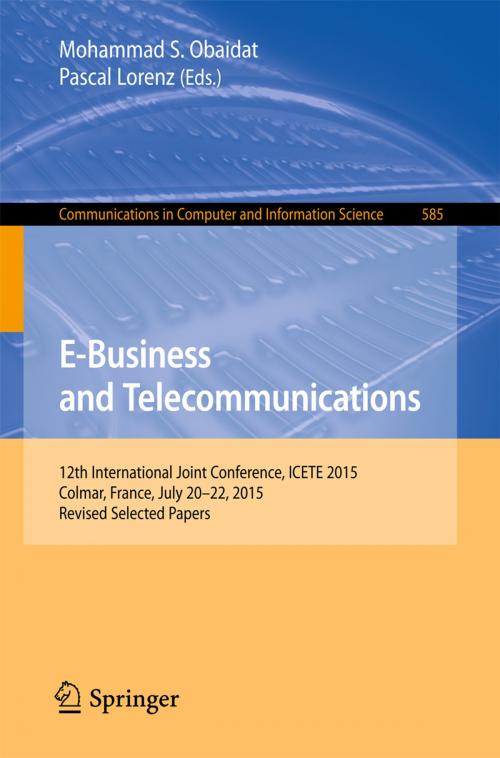 Cover of the book E-Business and Telecommunications by , Springer International Publishing