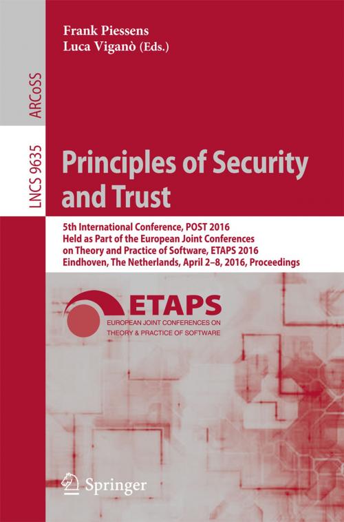 Cover of the book Principles of Security and Trust by , Springer Berlin Heidelberg