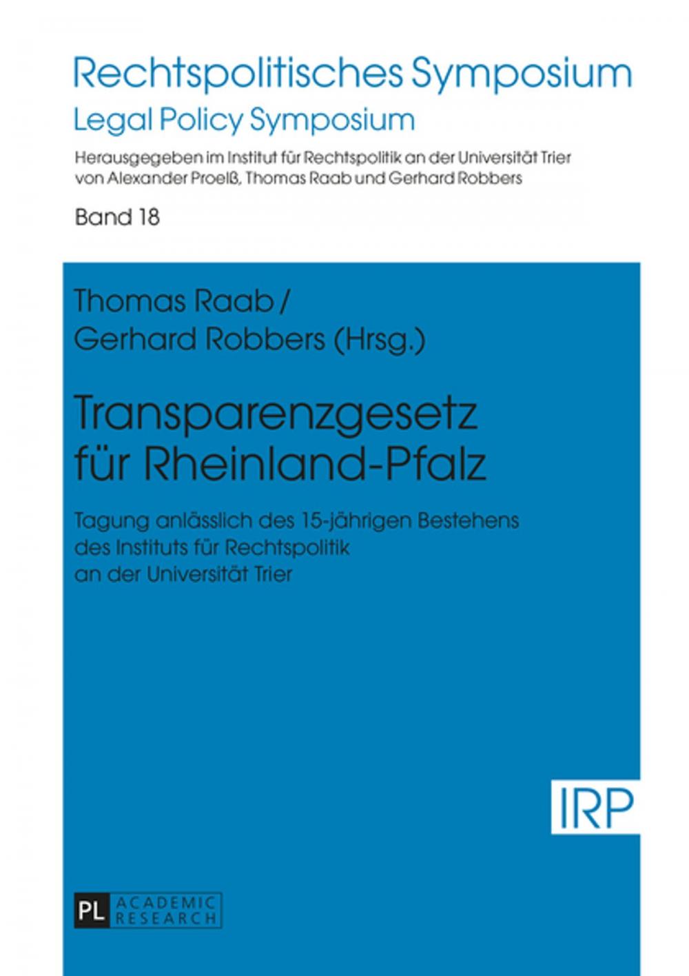 Big bigCover of Transparenzgesetz fuer Rheinland-Pfalz