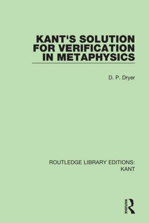 Cover of the book Kant's Solution for Verification in Metaphysics by Katarzyna Jezierska, Leszek Koczanowicz