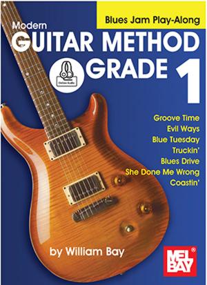 Book cover of Modern Guitar Method Grade 1, Blues Jam Play-Along