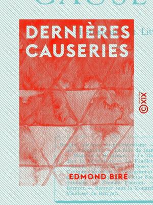 Cover of the book Dernières causeries by Alphonse de Lamartine