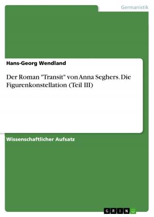 Cover of the book Der Roman 'Transit' von Anna Seghers. Die Figurenkonstellation (Teil III) by Junyu Wu