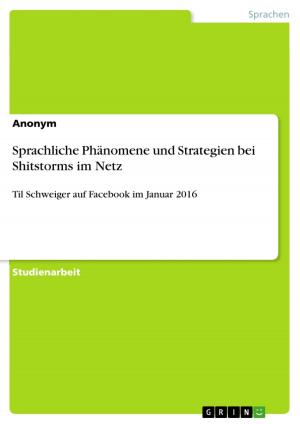 Cover of the book Sprachliche Phänomene und Strategien bei Shitstorms im Netz by Oliver Uschmann