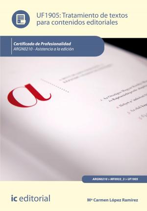 Cover of the book Tratamiento de textos para contenidos editoriales by Antonio  Caro Sánchez-Lafuente, Coral  Martínez Venteo