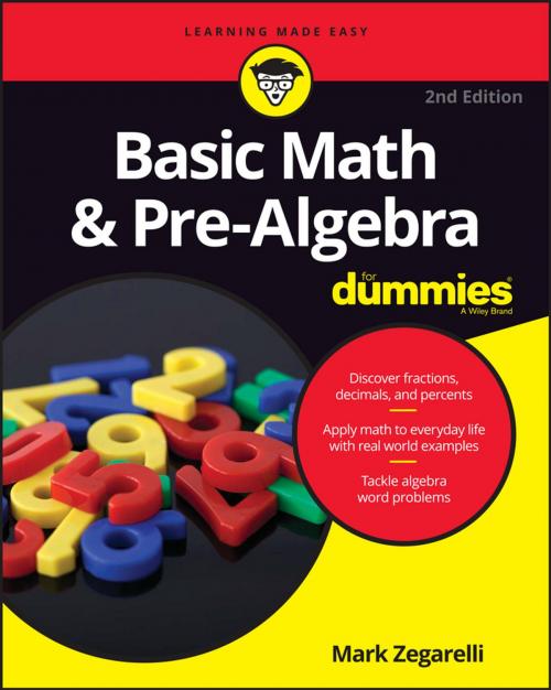 Cover of the book Basic Math and Pre-Algebra For Dummies by Mark Zegarelli, Wiley
