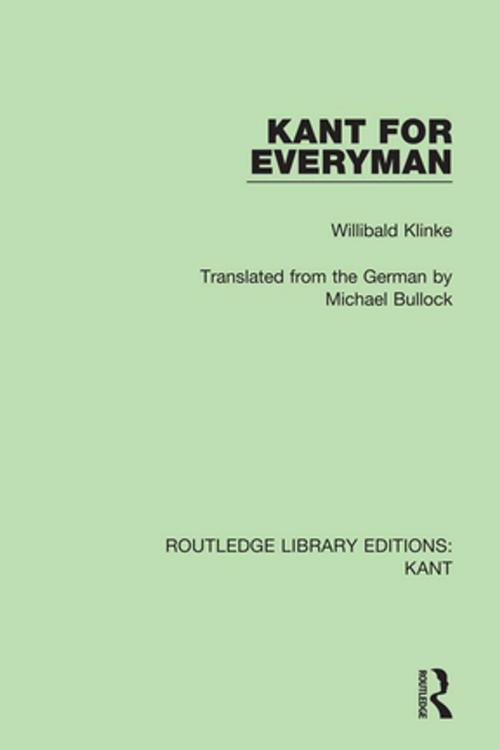 Cover of the book Kant for Everyman by Willibald Klinke, Taylor and Francis