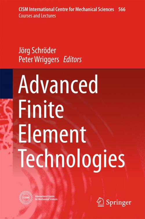 Cover of the book Advanced Finite Element Technologies by , Springer International Publishing