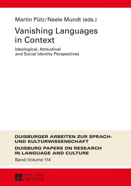 Cover of the book Vanishing Languages in Context by , Peter Lang