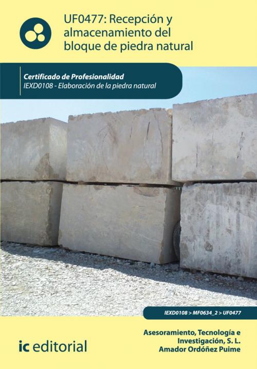 Cover of the book Recepción y almacenamiento del bloque de piedra natural by Amador Ordoñez Puime, Jessica Ingrid Piñeiro Di Blasi, Tecnología e Investigación S.L. Asesoramiento, IC Editorial