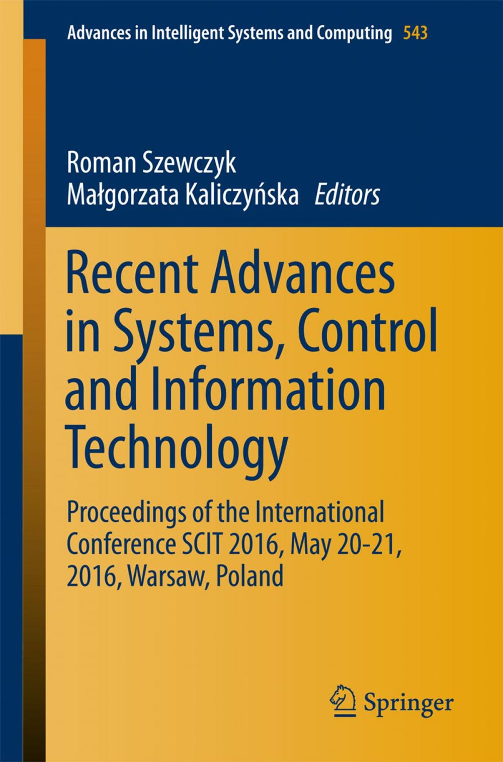 Big bigCover of Recent Advances in Systems, Control and Information Technology