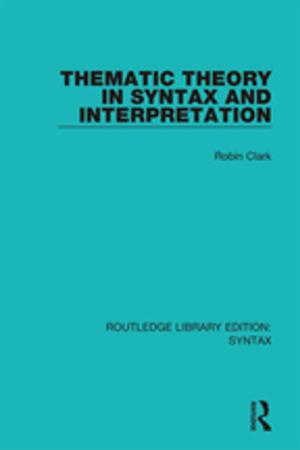 Cover of Thematic Theory in Syntax and Interpretation