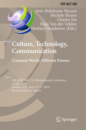 Cover of the book Culture, Technology, Communication. Common World, Different Futures by Simone Pinna