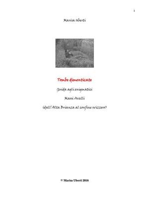 Cover of the book TOMBE DIMENTICATE. Guida agli enigmatici Massi Avelli (dall'Alta Brianza al confine svizzero) by Edward Rosheim
