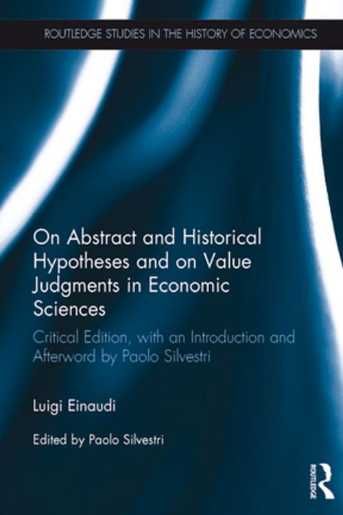 Cover of the book On Abstract and Historical Hypotheses and on Value Judgments in Economic Sciences by Luigi Einaudi, Taylor and Francis