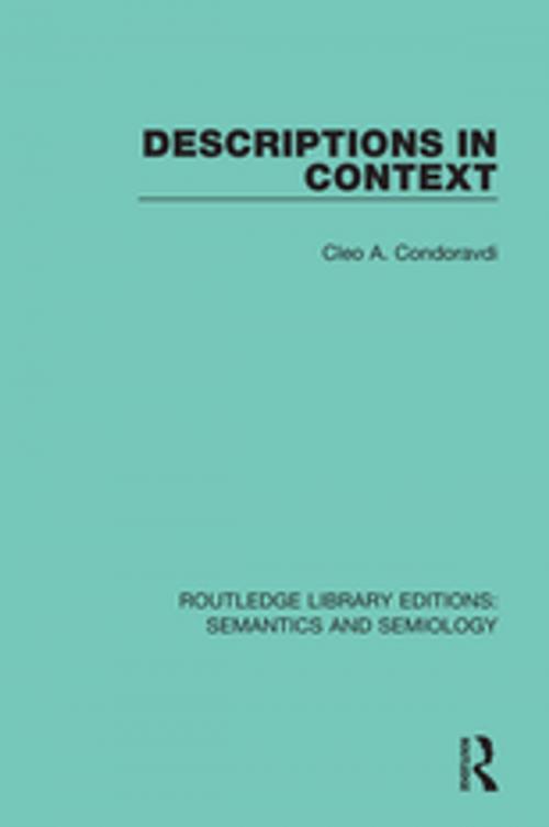 Cover of the book Descriptions in Context by Cleo A. Condoravdi, Taylor and Francis