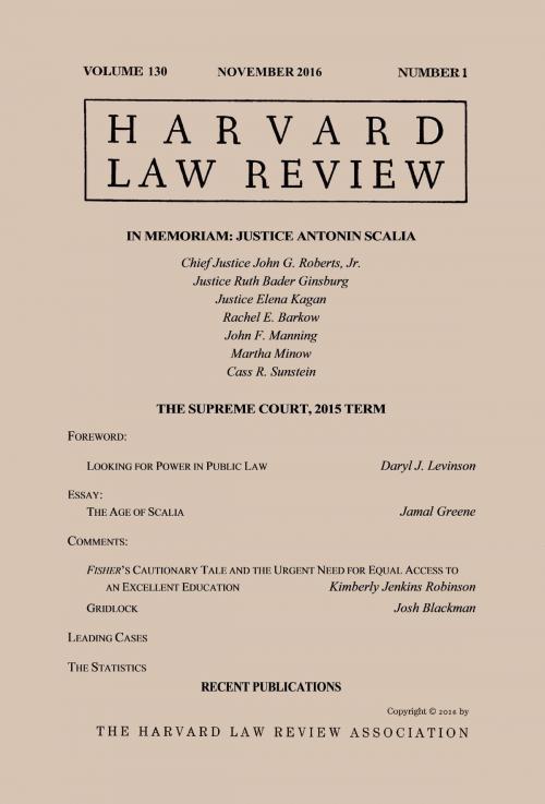 Cover of the book Harvard Law Review: Volume 130, Number 1 - November 2016 by Harvard Law Review, Quid Pro, LLC