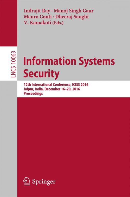 Cover of the book Information Systems Security by , Springer International Publishing