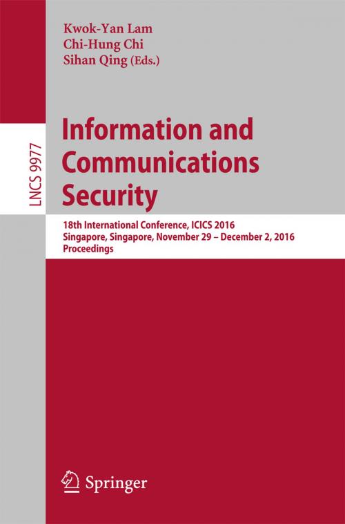 Cover of the book Information and Communications Security by , Springer International Publishing