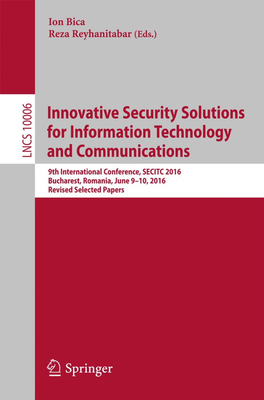 Big bigCover of Innovative Security Solutions for Information Technology and Communications
