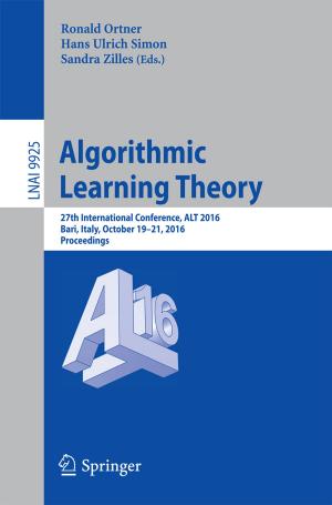 Cover of the book Algorithmic Learning Theory by Vinod Kumar, Yogesh K. Dwivedi, Mahmud Akhter Shareef
