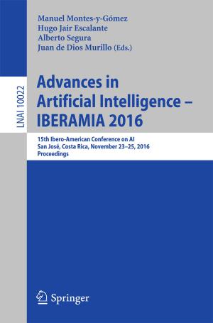 Cover of the book Advances in Artificial Intelligence - IBERAMIA 2016 by Per Davidsson