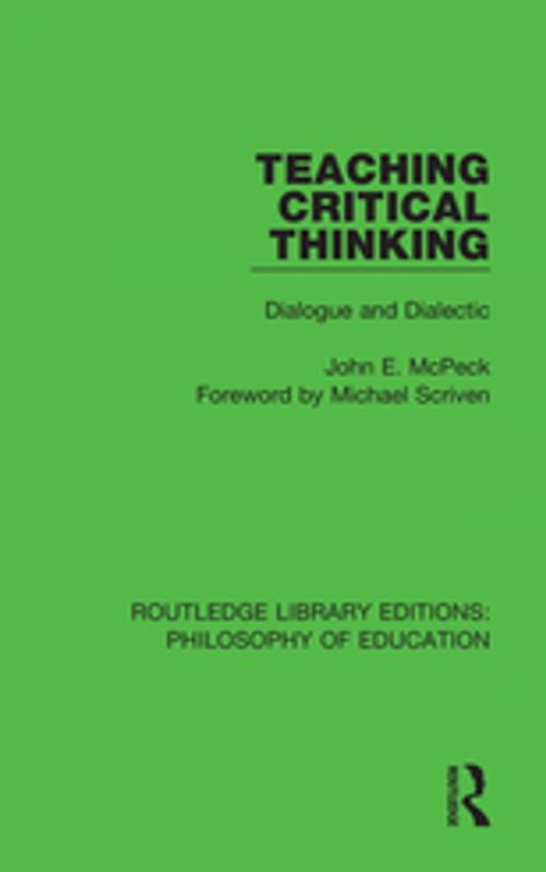 Cover of the book Teaching Critical Thinking by John E. McPeck, Taylor and Francis