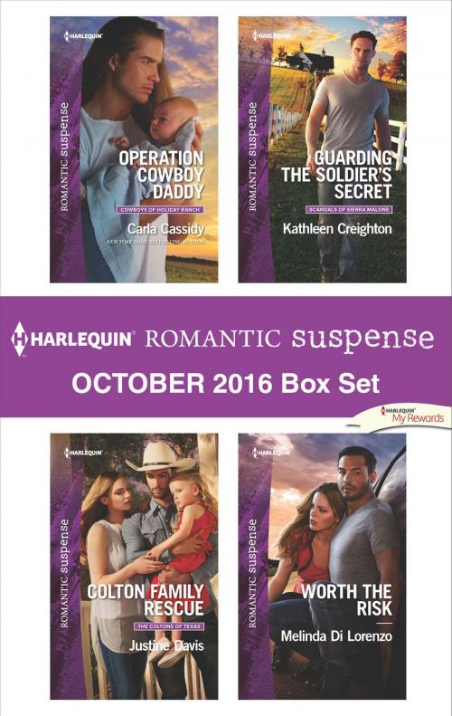 Cover of the book Harlequin Romantic Suspense October 2016 Box Set by Carla Cassidy, Justine Davis, Kathleen Creighton, Melinda Di Lorenzo, Harlequin