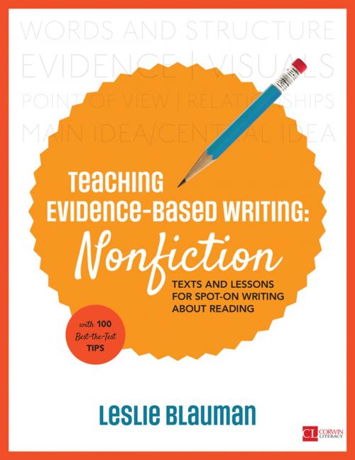 Cover of the book Teaching Evidence-Based Writing: Nonfiction by Leslie A. Blauman, SAGE Publications