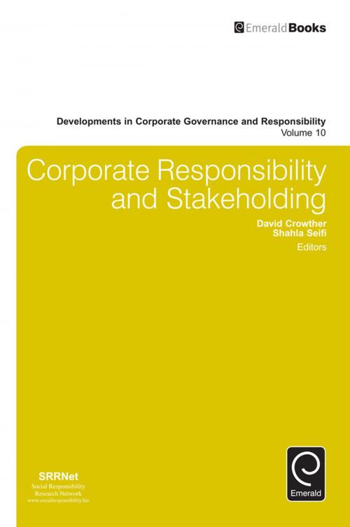 Cover of the book Corporate Responsibility and Stakeholding by , Emerald Group Publishing Limited
